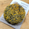 Yellow Abstract Embellished Recycled Textile 50mm Brooches
