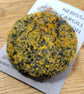 Yellow Abstract Lichen Embellished Recycled Textile 50mm Brooches - Image 1