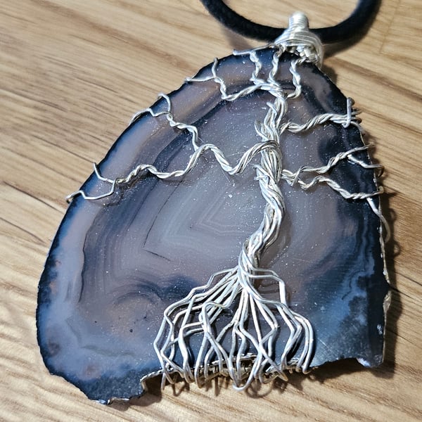 Growth Agate Tree of Life Pendant