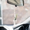 Mini Macrame Plant Hanger Car Charm with Faux Eucalyptus