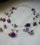 PURPLE, PINK, LILAC AND GREY MULTI STRAND NECKLACE.  798 - Image 5