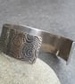 Sterling silver cuff bangle, Spiral pattern, Gift for beach lover - Image 4