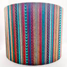 Handmade Aztec Style Striped Bohemian Fabric Lampshade