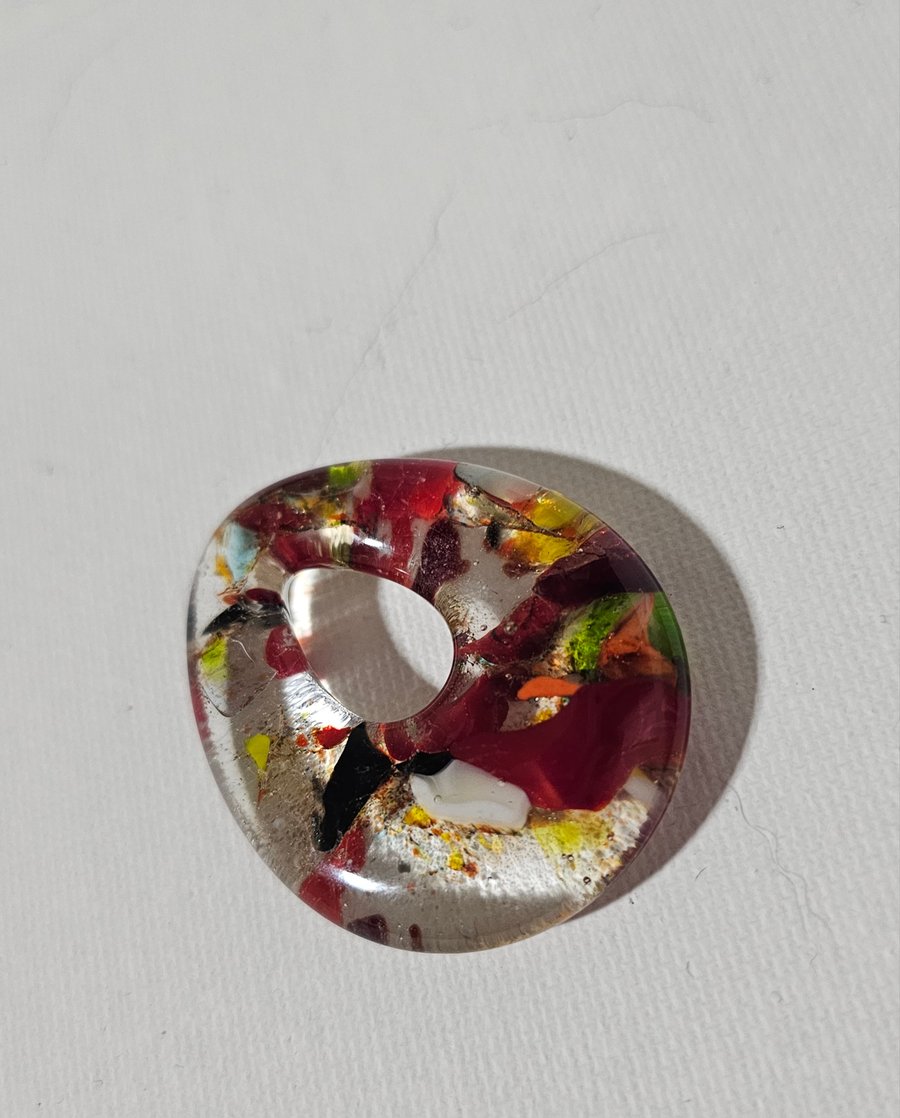 Fused Glass Teardrop Pendant - Large Eco 