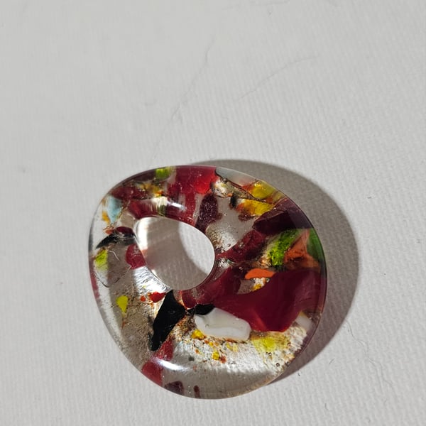 Fused Glass Teardrop Pendant - Large Eco 
