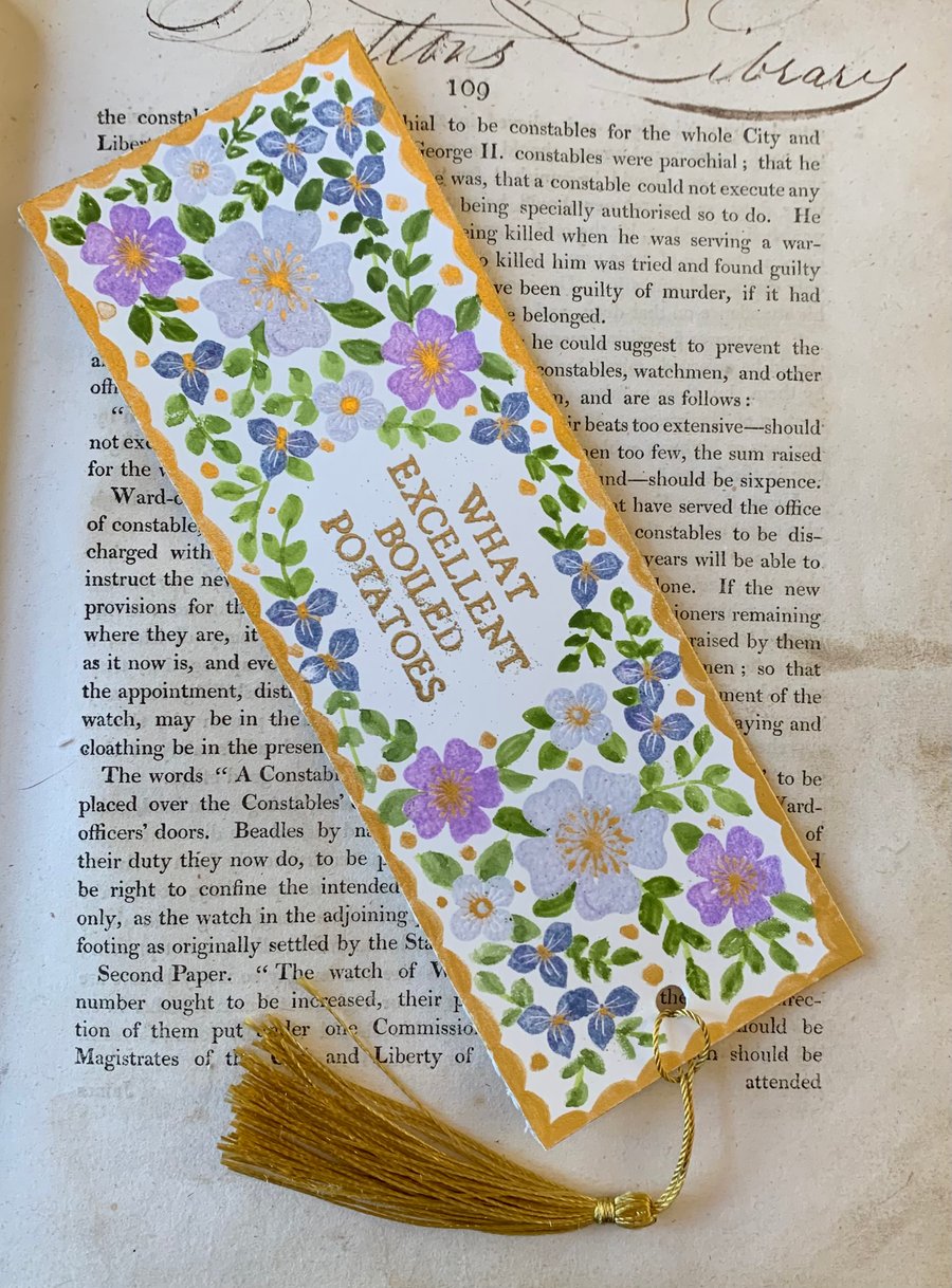 What Excellent Boiled Potatoes Handmade Jane Austen Bookmark