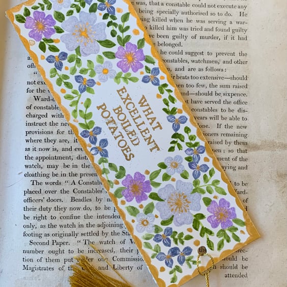 What Excellent Boiled Potatoes Handmade Jane Austen Bookmark