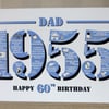 Happy 60th Birthday Dad Card - Born In 1955 British Facts A5 Greetings Card