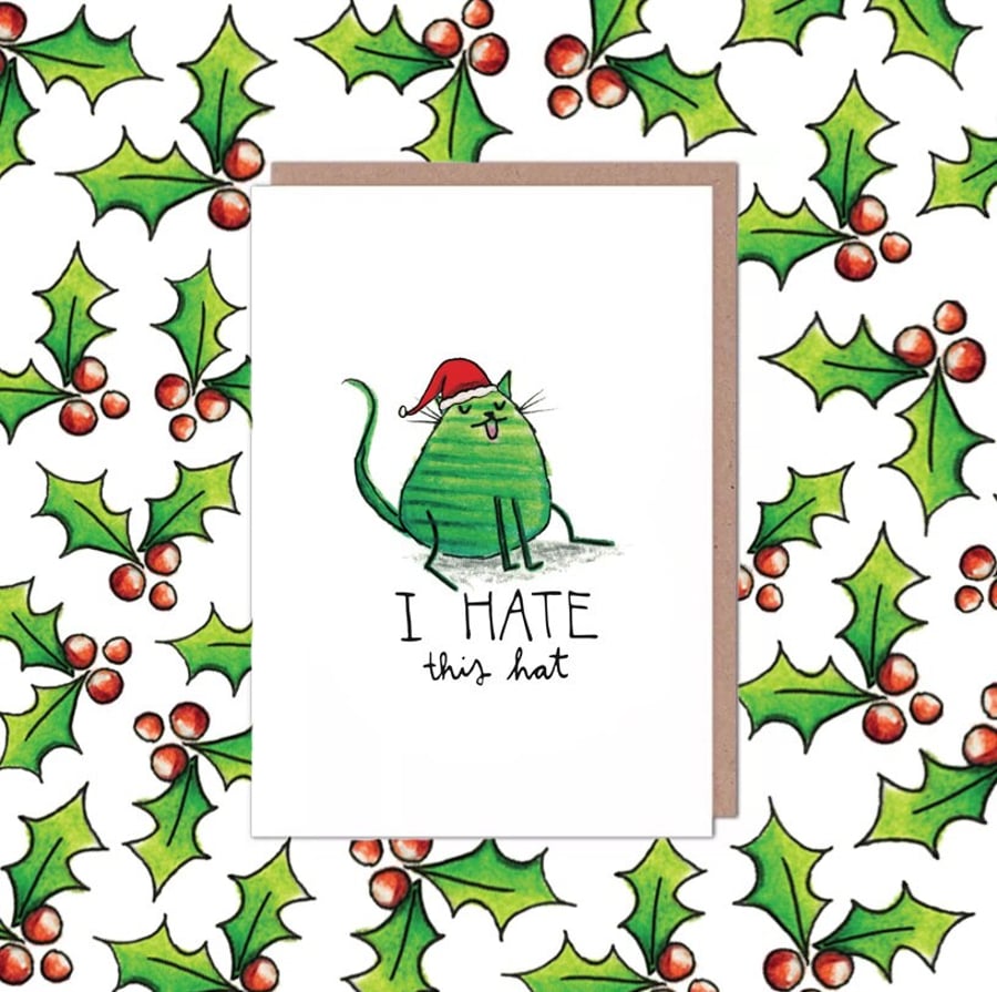 Cat in a Hat Christmas Card