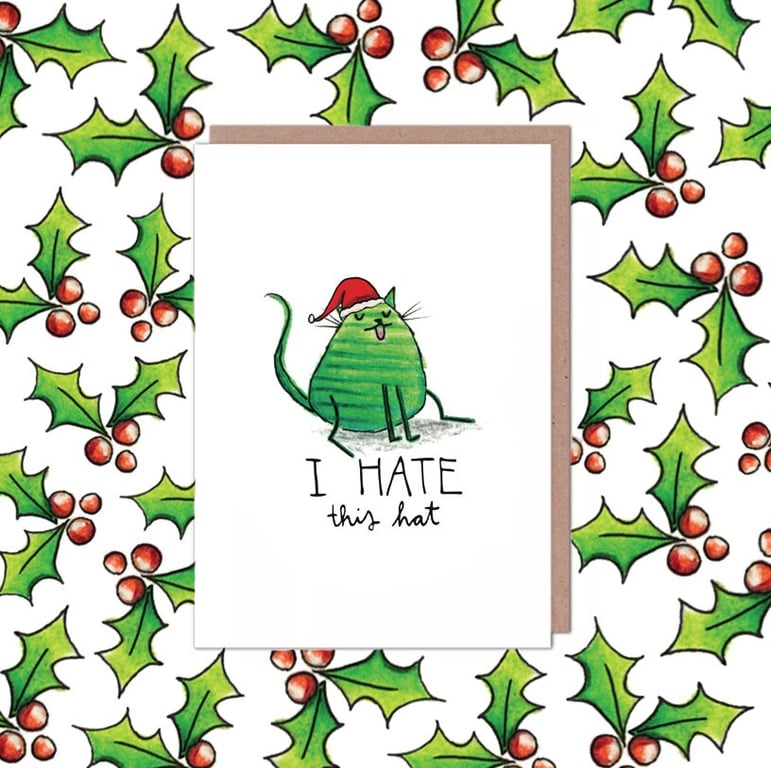 Cat in a Hat Christmas Card