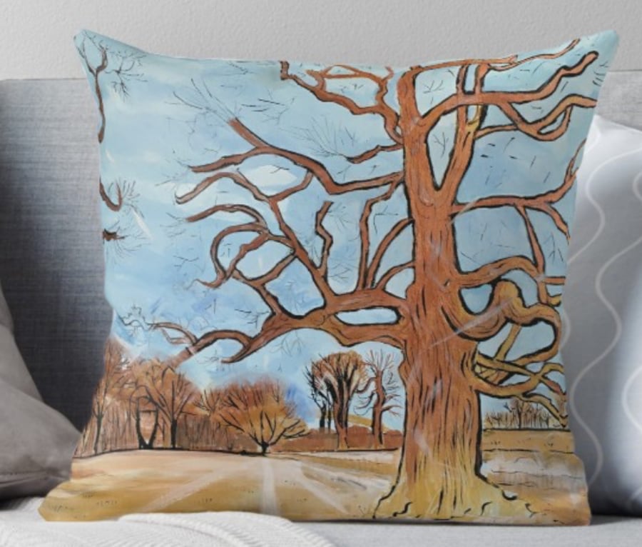 Throw Cushion Featuring The Painting ‘Flourishing! Springtime Is Near’