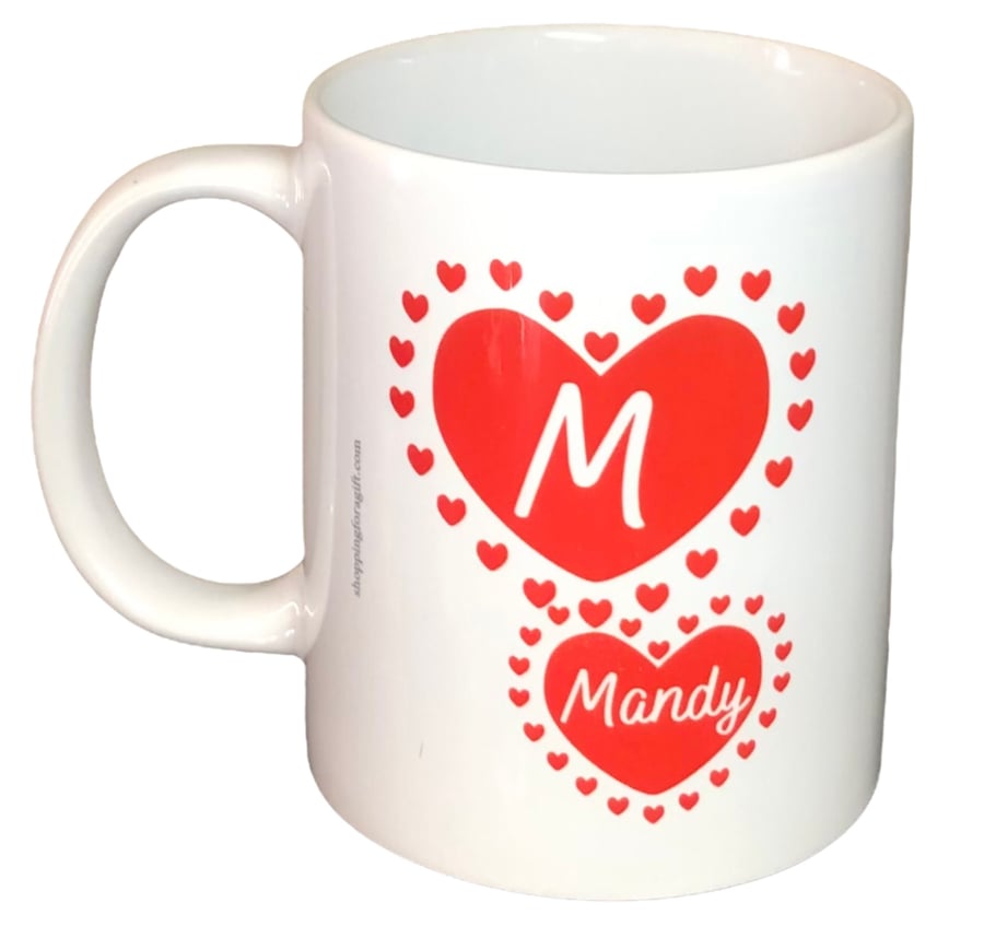 Personalised Initial And Name Mug. Him Or Her Birthday Christmas Gift Mugs