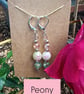 "Peony" sparkly beaded hook earrings (sterling silver hooks)