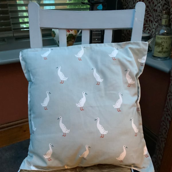 Duck Cushion Cover. Sophie Allport “Runner Duck” Made to fit 18” infill. 