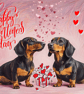 Happy Valentine's Day Sausage Dogs Greeting Card A5