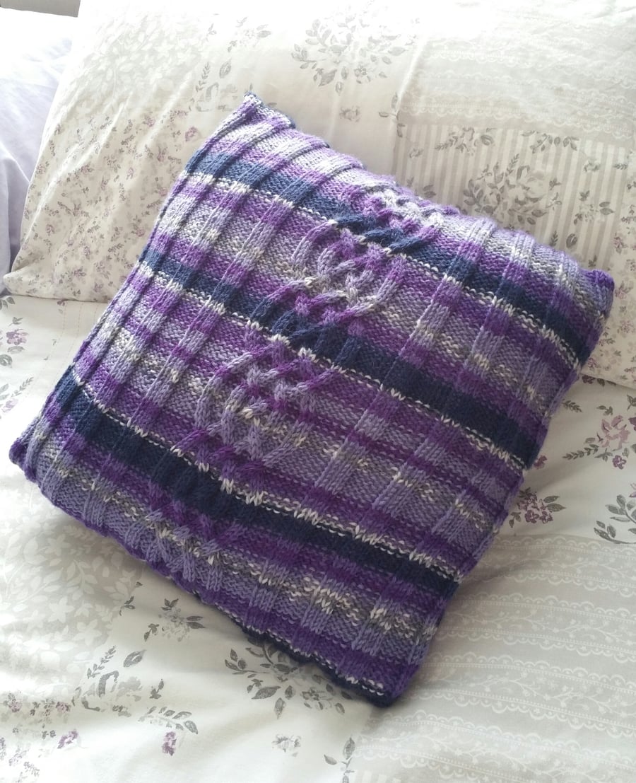 Purple Celtic knot cushion