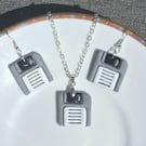 Floppy disc retro necklace 
