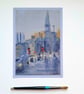  Art print Charles Cross Roundabout Plymouth from original painting A4 - Image 2