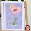 Card. Bunny hugs greetings card for him, her or child