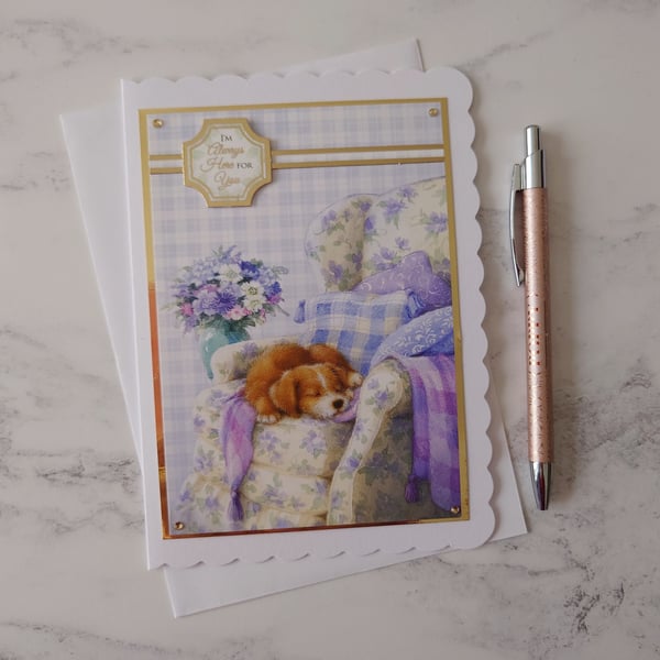 I'm Always Here For You Puppy Dog 3D Luxury Handmade Card
