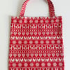 Xmas gift bag, red, Scandi design, gifts, 100% cotton bag, Christmas gift bag