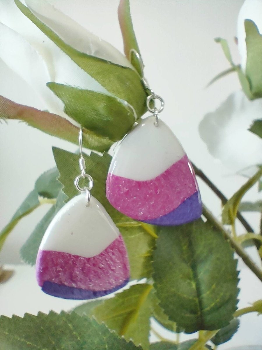 Large Retro Polymer Clay Earrings