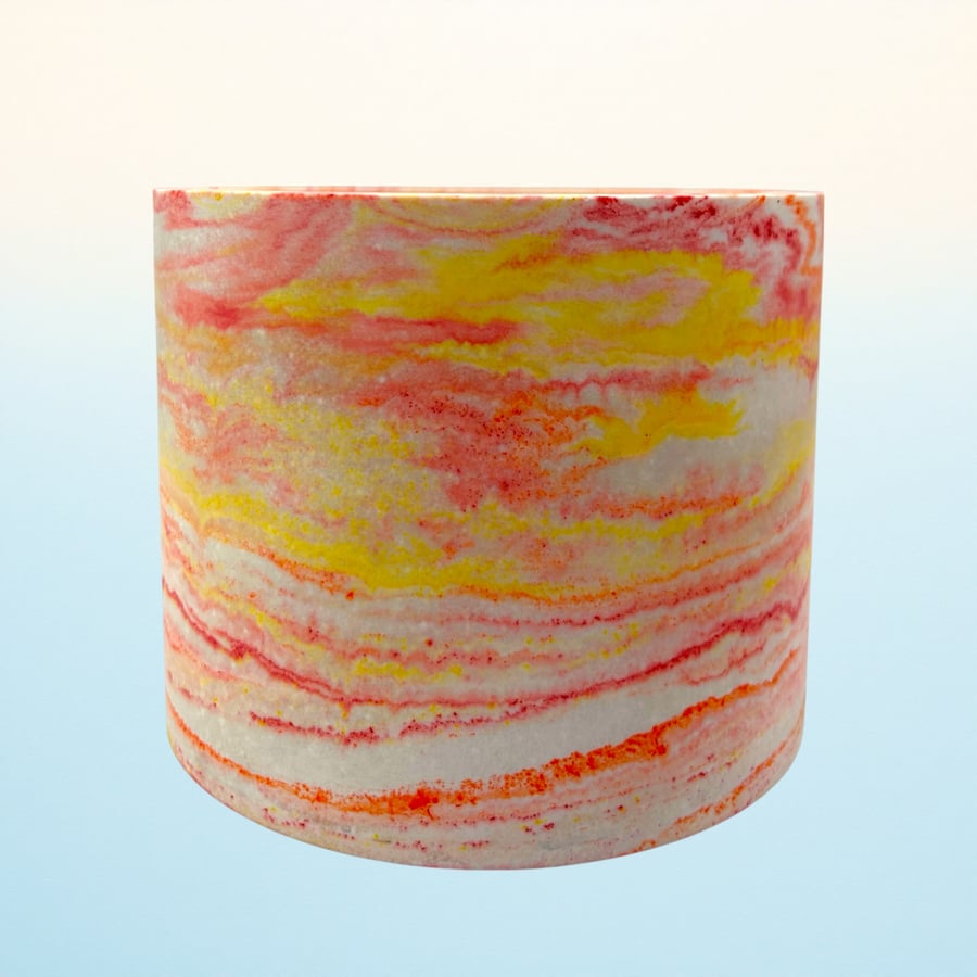 Sunrise Plant Pot Cover - Large Red Orange and Yellow Pot Holder LPP30