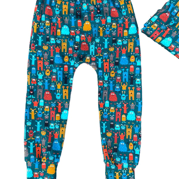 Little Monster Stretchy Cotton leggings - available in sizes up to 6 years