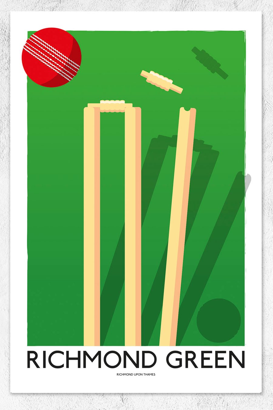 CRICKET Richmond Green Cotton Tea Towel