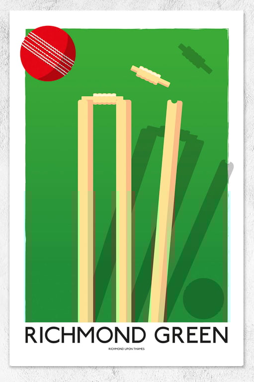 CRICKET Richmond Green Cotton Tea Towel