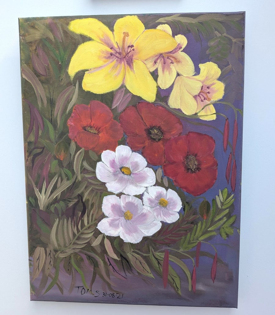 Original Oil Painting, Floral Art