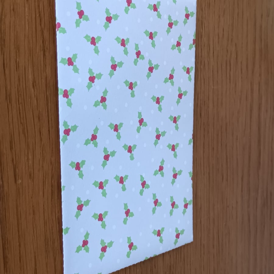 Christmas Money envelope - Holly 