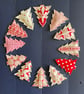 Twelve Trees of Christmas fabric garland - cream and red - Image 4
