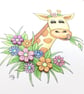 Floral Giraffe Card - Blank - Any Occasion  - Image 4