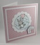 Handmade birthday card - bunny with a balloon - Image 3