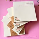 Wild Rose 4x4 Mini Notepad - Botanical Writing Pad - Hedgerow Collection.