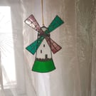 Stained glass windmill sun catcher hanging decoration