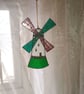 Stained glass windmill sun catcher hanging decoration