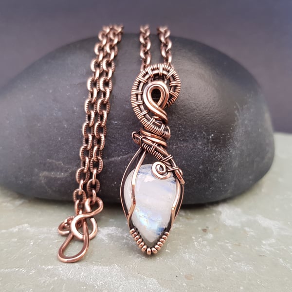 Moonstone and Copper Necklace