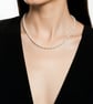 Dainty Oval Freshwater Pearl Necklace in Sterling Silver