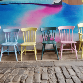 Mismatched  vintage dining chairs  - painted to order  