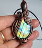 Natural Large Labradorite & Copper Pendant Necklace Gift Crystal Jewellery - Image 3