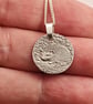 Hedgehog Engraved Sterling Silver Coin Necklace - Image 2