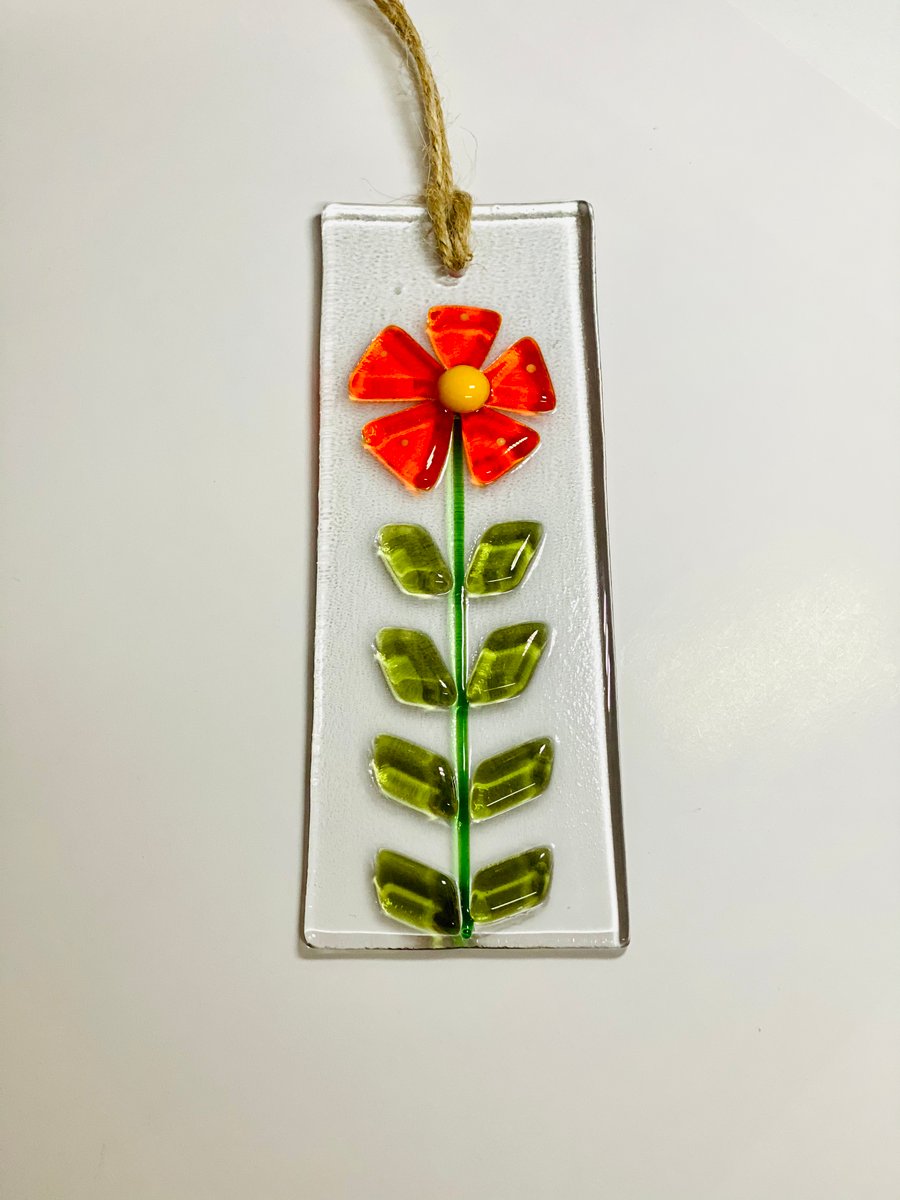 Fused glass retro style glass hanging suncatcher decoration