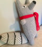 Large grey hand knitted wolf  doll  - Image 7