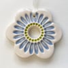 Ceramic flower decoration blue