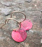   Red Copper  Circle Dangle Earrings - Image 7