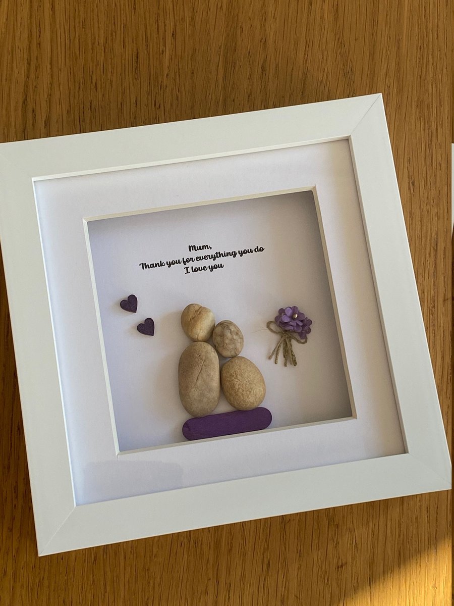 Mother's Day Pebble Frame, Personalised Gift for Mum, Gift for Mother's Day, Han