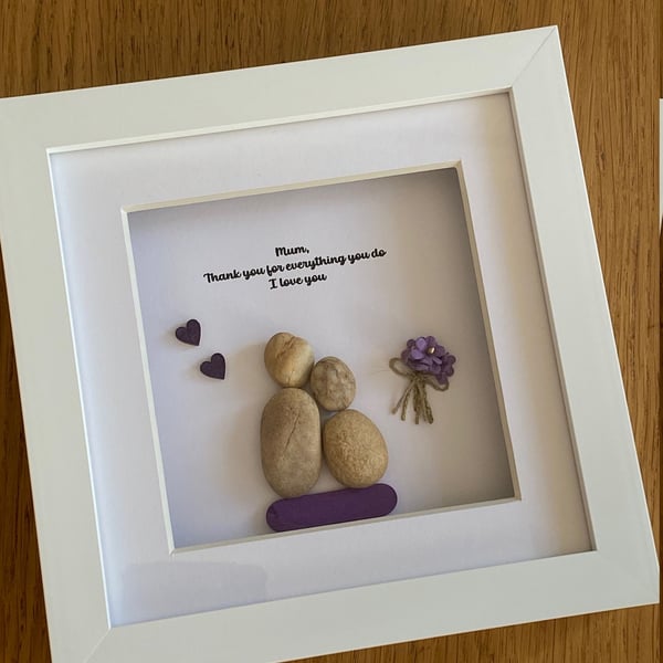 Mother's Day Pebble Frame, Personalised Gift for Mum, Gift for Mother's Day, Han