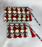 Skulls zip clutch bag, Detachable wrist strap, 2 size and colour options - Image 5